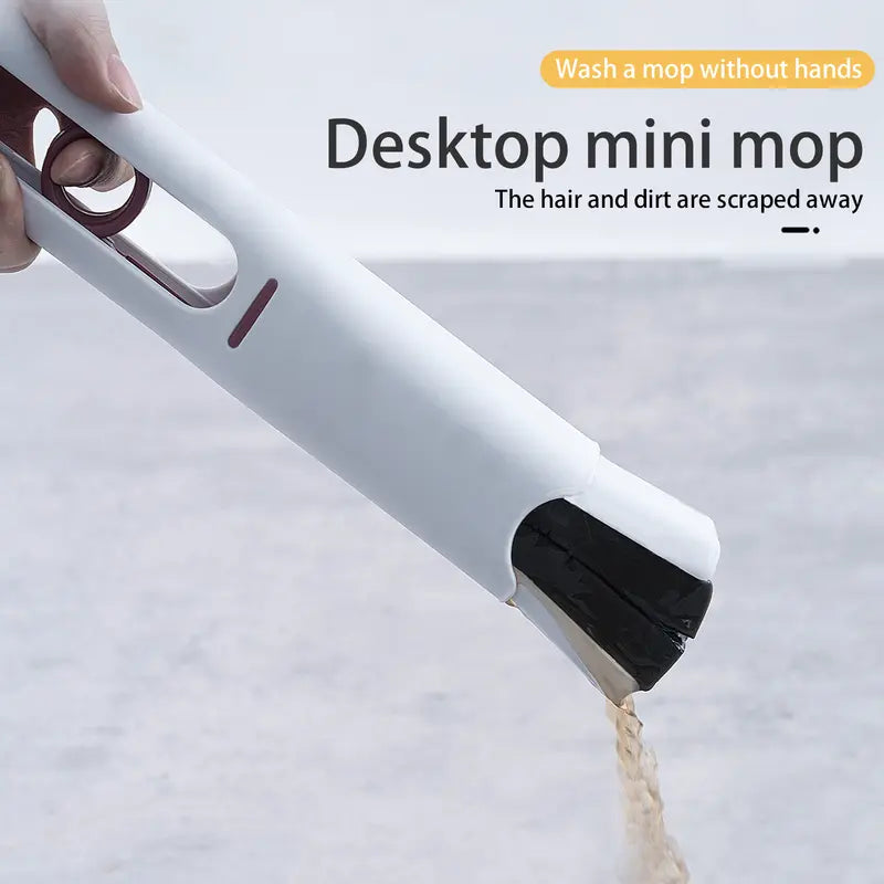 Portable Self-Squeeze Mini Mop, Lazy Hand Wash-Free Strong Absorbent Mop, Wet and Dry Use Cleaning System Tool, for Glass Car Bathroom Kitchens Desktop Household Set