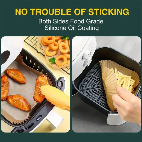 100Pcs Air Fryer Liner, Non-Stick Disposable Air Fryer Parchment Paper Baking Mat